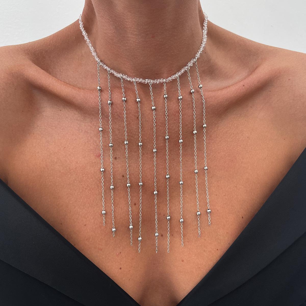 

Многослойный жемчужный кисточка крест кулон колье ожерелье легкое роскошное золото серебряный цвет винтажные нерегулярные женские украшения в стиле панк ожерелья для женщин