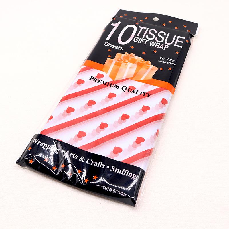 10Pcs Heart Tissue Paper for Handmade Craft Paper Diy Flowers Wrapping Gift Packing Paper Valentine's Day Wedding Party Supply