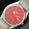 REFURBISHED VINTAGE SEIKO 5 AUTOMATIC 6309A JAPAN MENS RED DIAL WATCH a441179-4