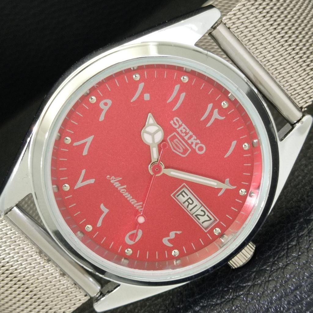 

JAPAN VINTAGE REFURBISHED SEIKO 5 AUTOMATIC 6309A MENS RED DIAL WATCH a441157-4 Sk-a441157