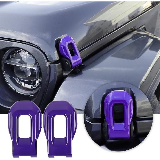 Voodonala For Jeep JL ABS Hood Latches Engine Buckle Bonnet Fastener Engine Cover Decor Trim Protction Cover For 2018-2025+ Jeep Wrangler JL JLU