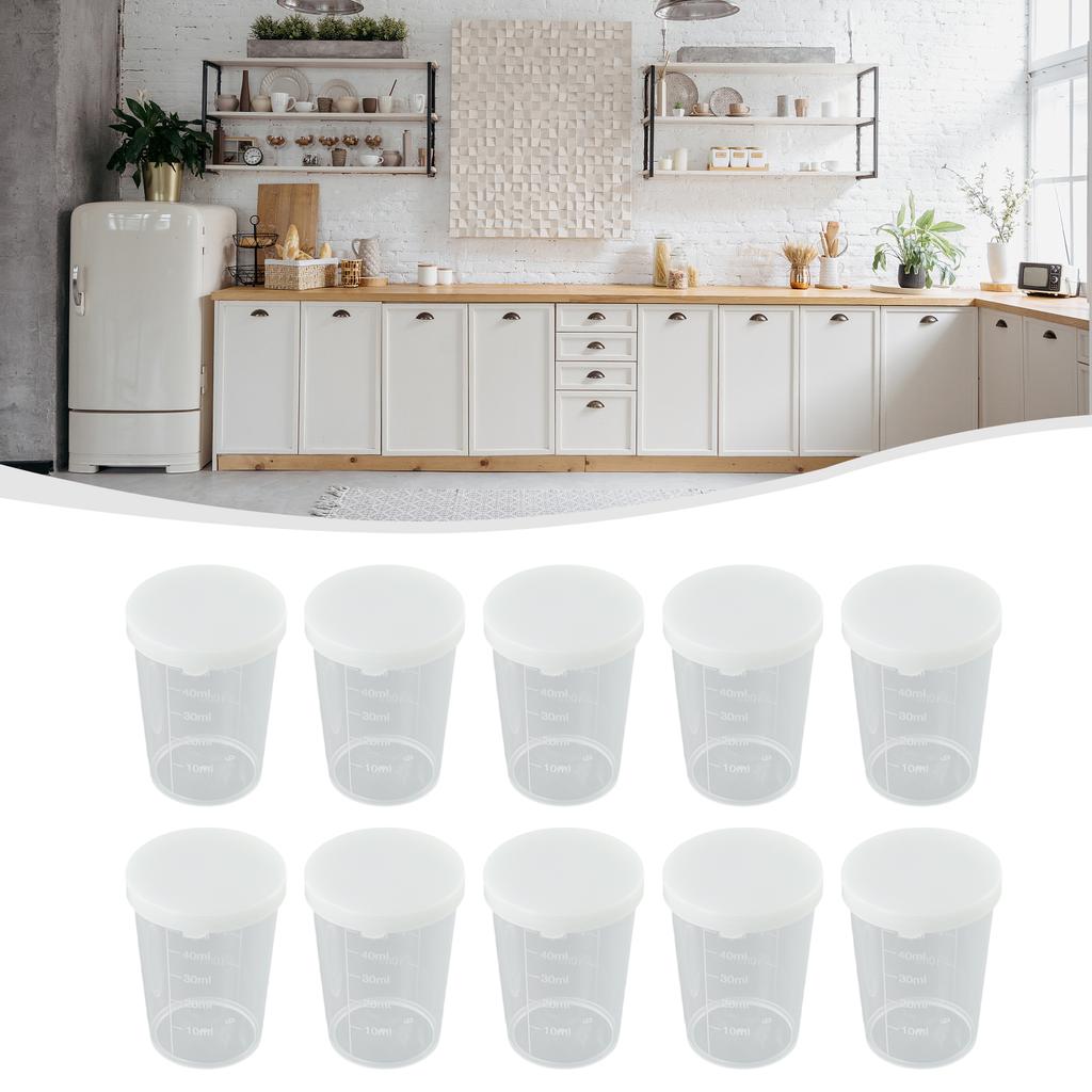 10pcs 30ml/50ml/100ml Plastic Measuring Cup Transparent Clear Scale Kitchen Or Laboratory Graduated Measuring Cup Container