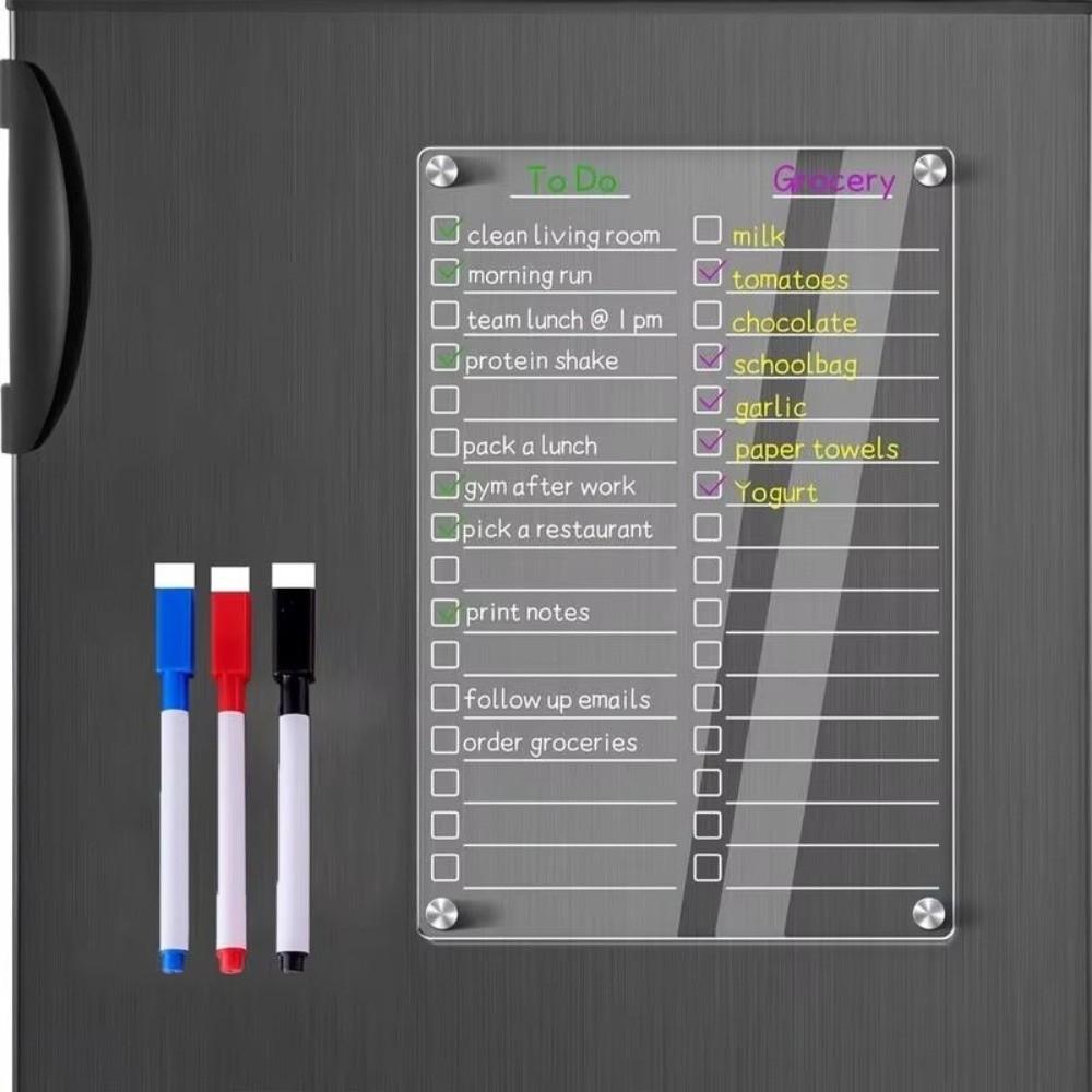 Multifunctional Fridge Weekly Calendar Erasable Memo Board  for Grocery Shopping List & Chore