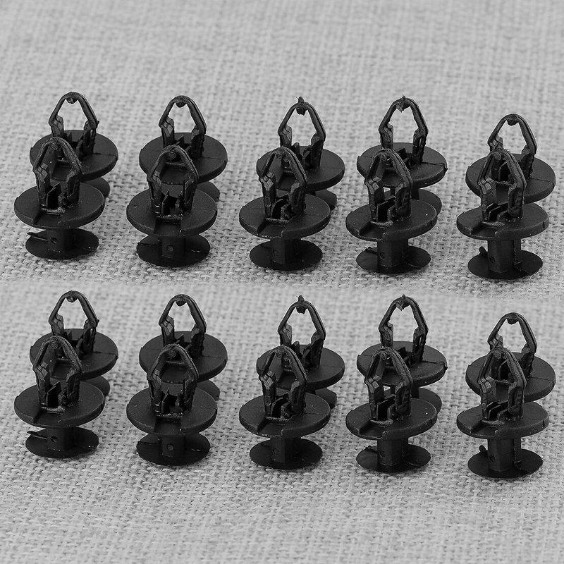 

11609417 W715537-S300 20pcs/set Fender Apron Liner Splash Shield Push-Type Clip Retainer Rivet Fit For GM Black Plastic