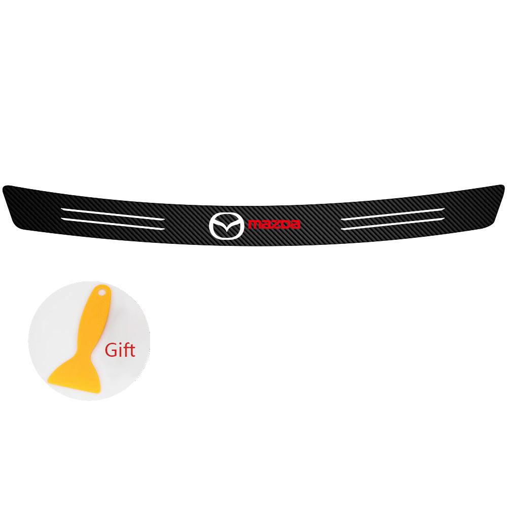 AAFA1 Car Rear Bumper Trunk Carbon Fiber Protective Sticker Anti-scratch Protective Film For Mazda 3 6 MS Demio CX-3 CX-5 Axela CX-8