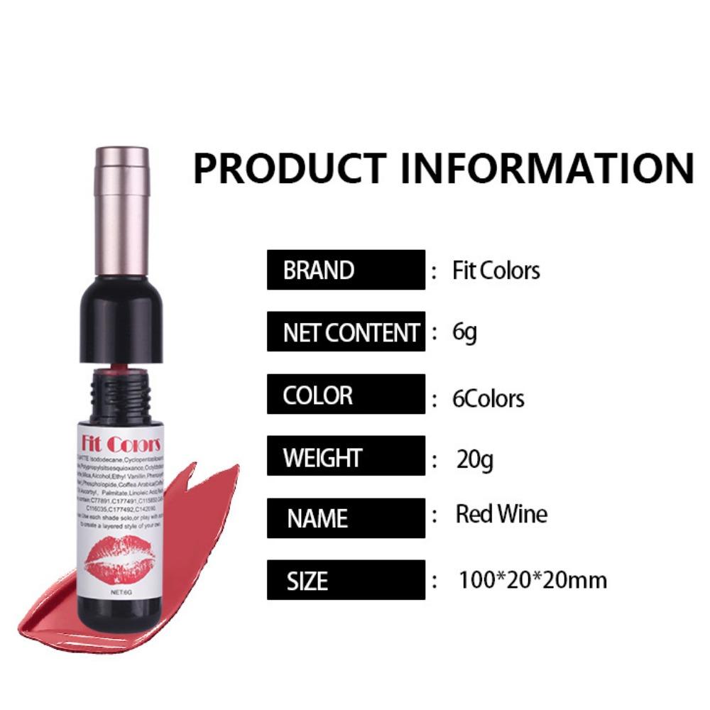 Fit Colors Red Wine Bottle Does Not Stick A Cup Matte Lip Gloss Faint Velvet Is Not Easy To Lose Color Lip Gloss