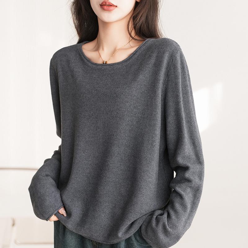 100% Reine Baumwolle Damen Strickpullover - Zart, Hautfreundlich, Lockere Passform, Übergröße, Frühling/Herbst Stil