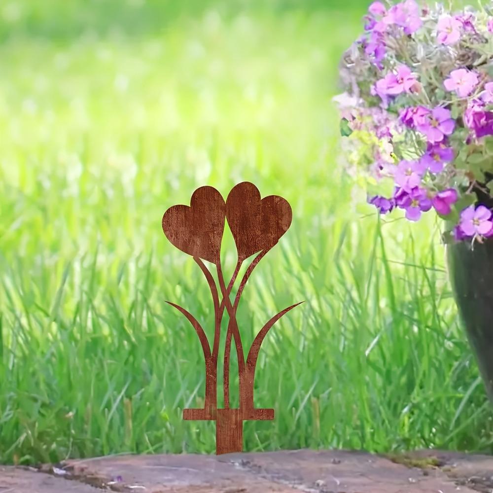 Wetterfester Eisenherz Gartenstecker 2D Wegakzentstecker Valentinstag