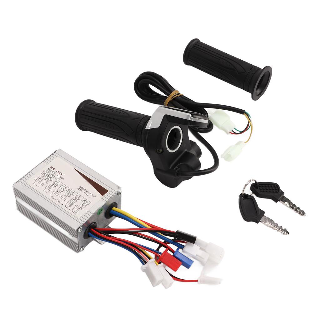 48V 500W Electric Bike Motor Brush Controller Kit Square Screen 9 Lights Throttle Rotary Handle with Keys