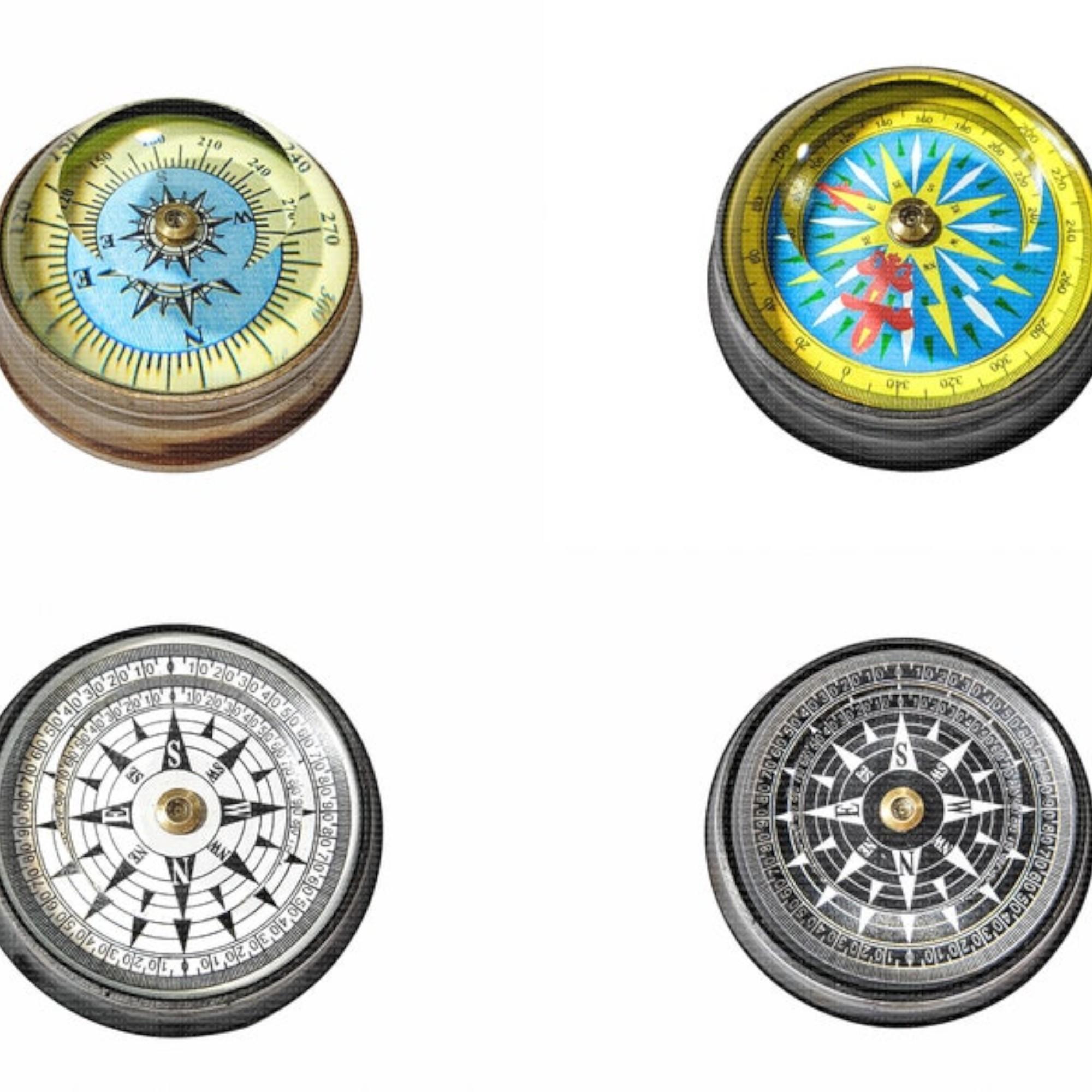 

Персонализированный настольный компас с коробкой, индивидуальный карманный компас, подарок жениху, рождественский декор, подарки для него и для нее, на годовщину, 4-циферблатный