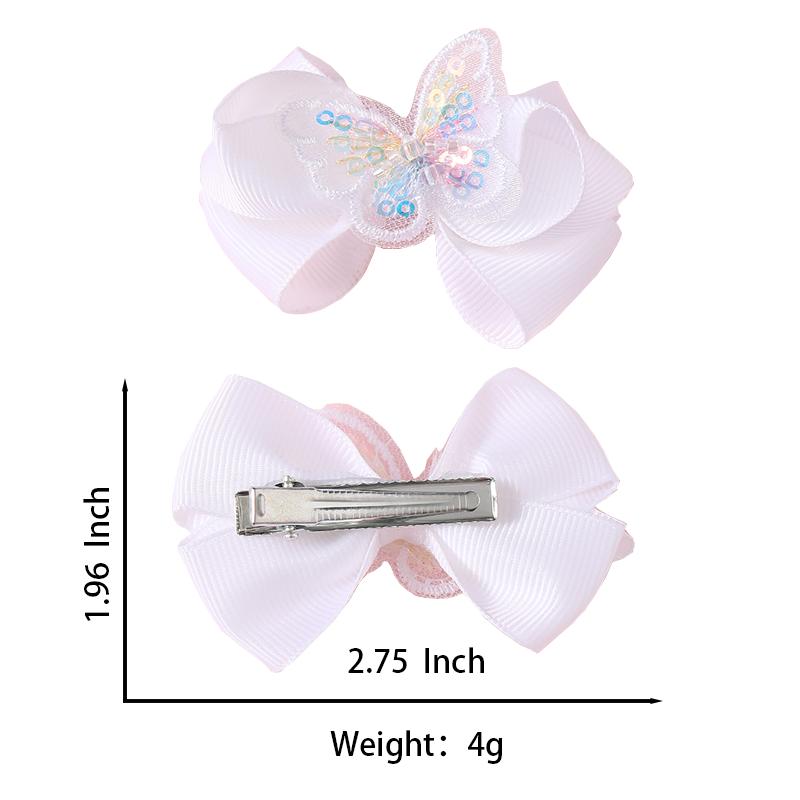 2Pcs New Fashion Solid Butterfly Hair Accessories Hair Clips Girls Sequin Pearl Hairpins Children Cute Barrettes Gift