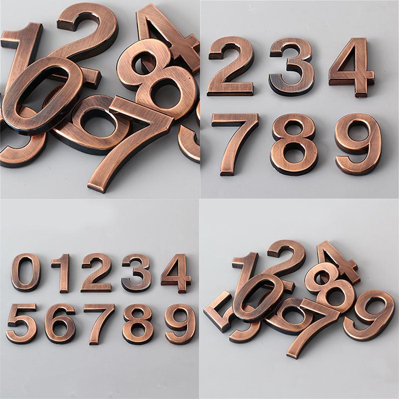 Spot Supply Numbering Digital 5cm Bronze Stereo Word Door Head Hotel House Digital Label