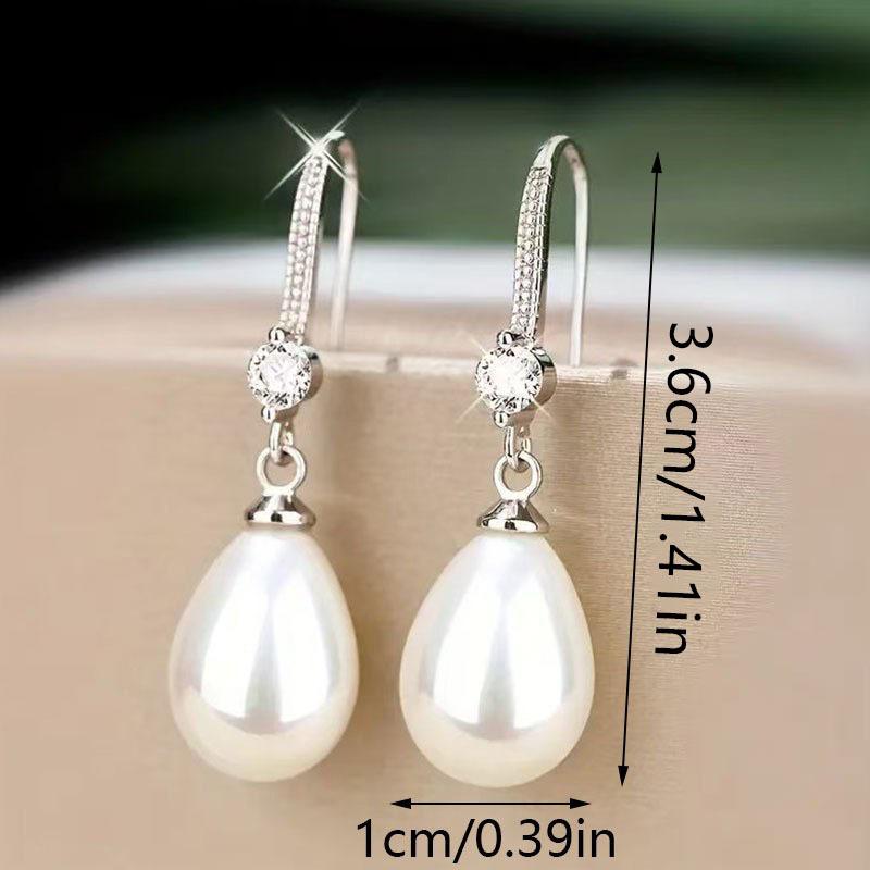 Water Droplet Pendant, Oval Pearl Earrings, Earrings, Light Luxury, High-End, Fashionable And Versatile Gift