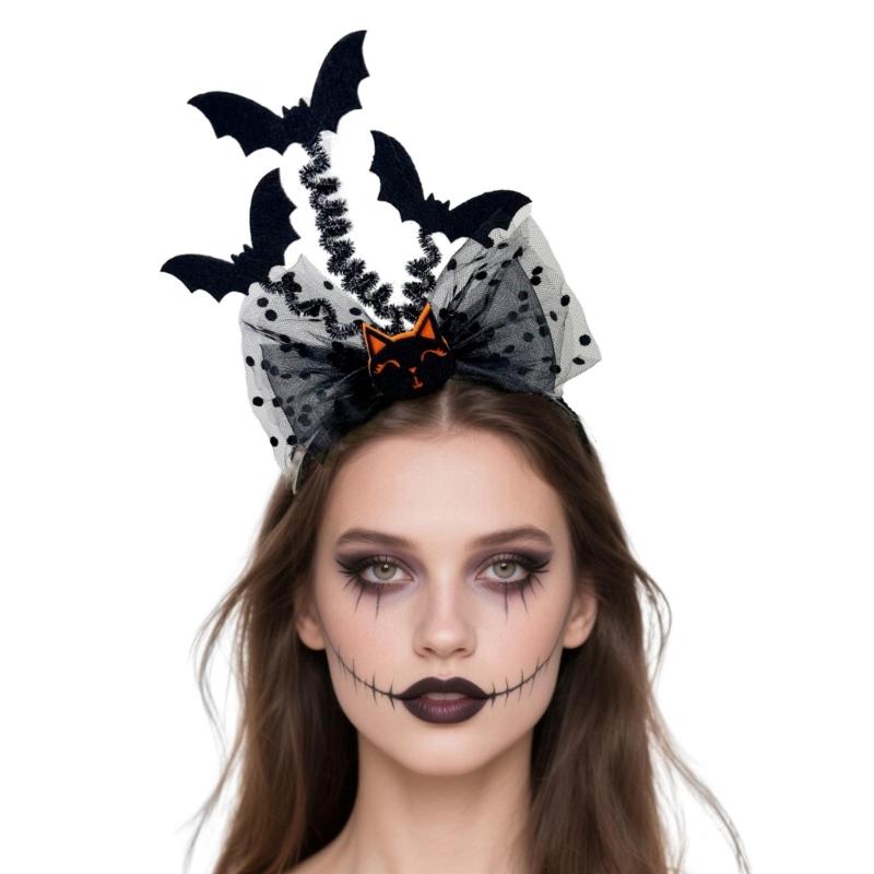 Gothic Bat Devil Hairband Soft Elastic Headwear Hair Hoop For Costume Event Themed Gatherings