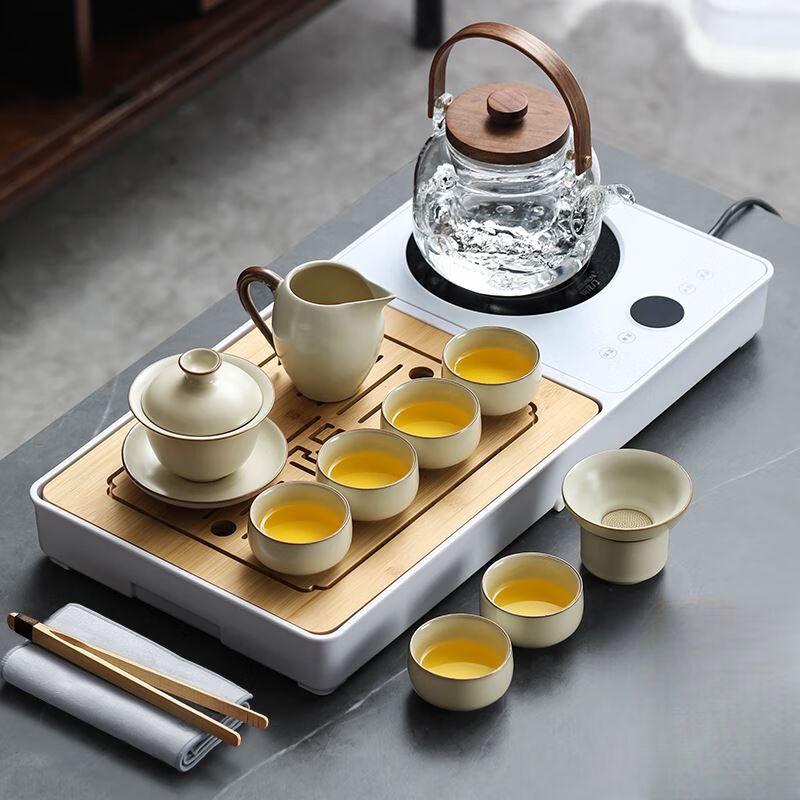 

Japanese Style Stone & Ceramic Tea Set with Tea Tray