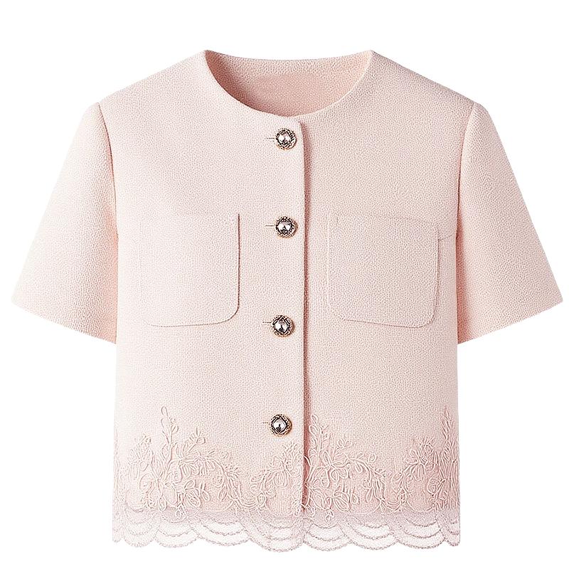 

Fashion Lace Embroidered Short Jacket XL