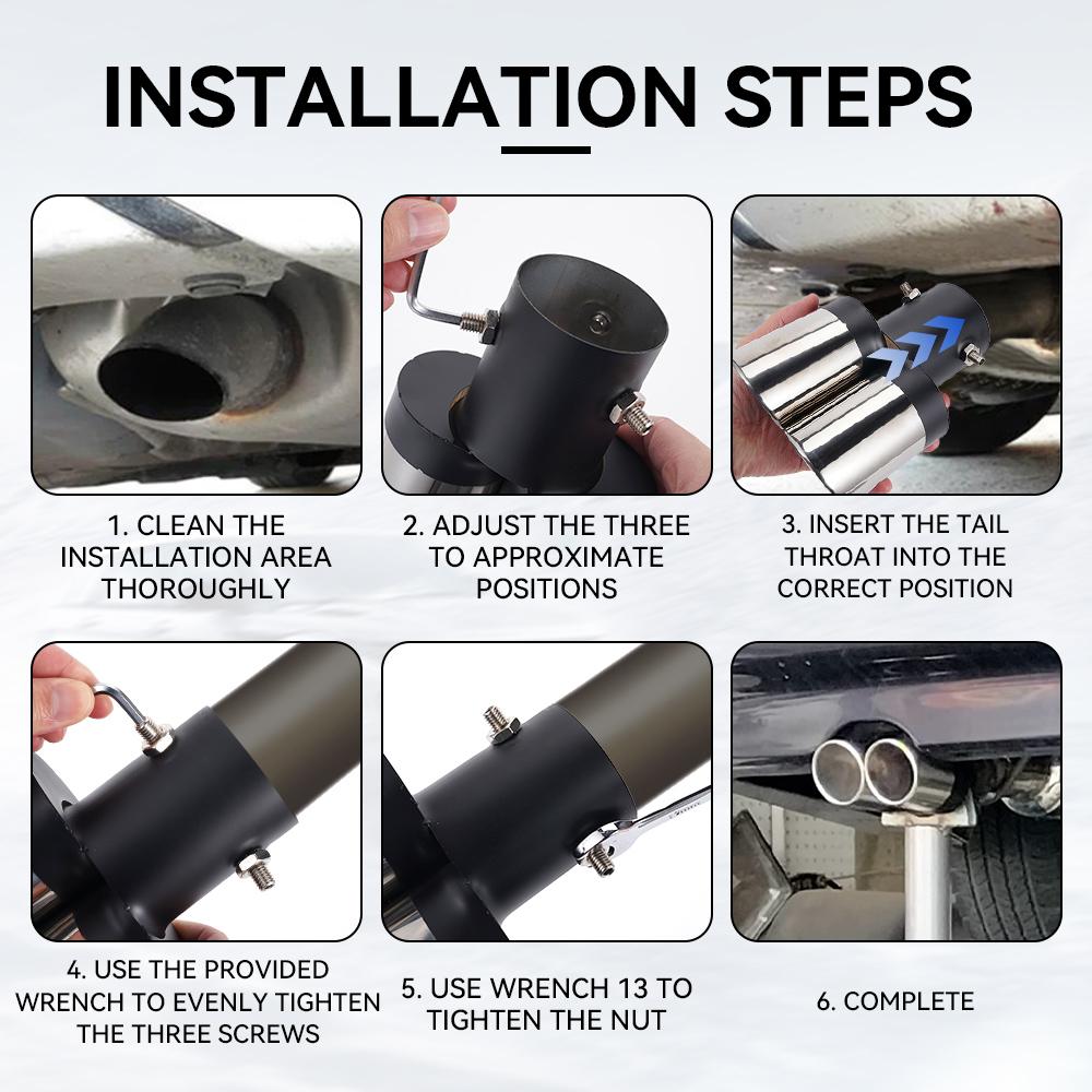 Univerzální tlumič výfuku pro auto Výfukové potrubí Koncovka výfuku Nerezová ocel Koncovka tlumiče pro auto Chromovaná Kulatá trubka Výfuková koncovka tlumiče