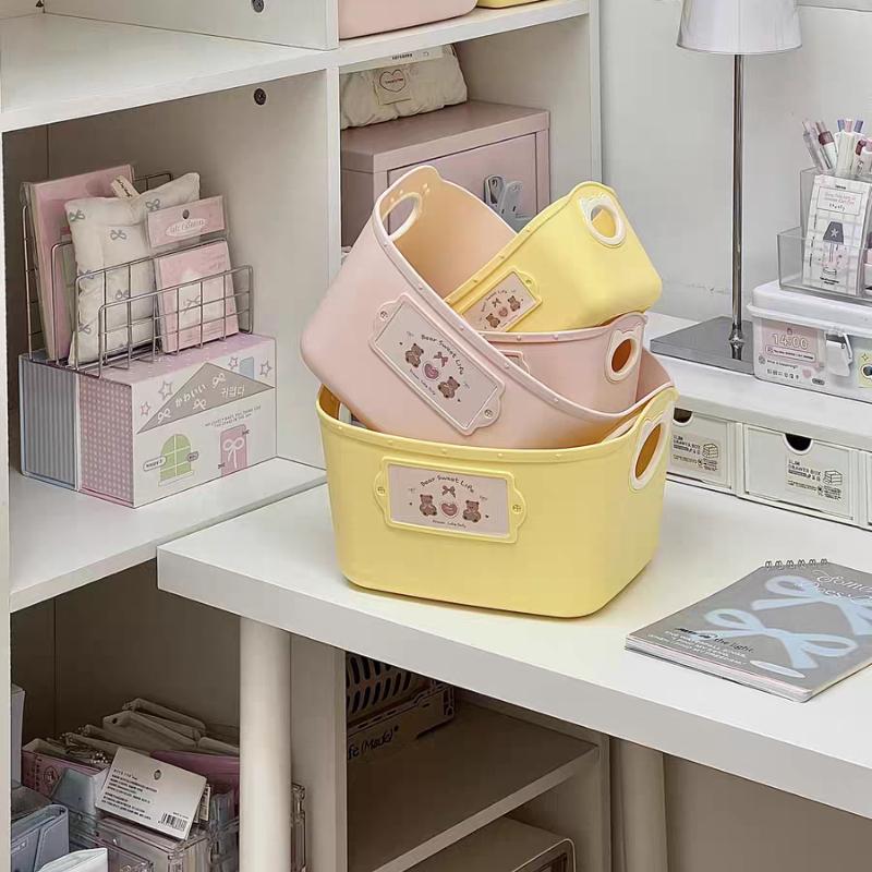 Cute Desktop Storage Box – Organizer for Office Stationery, Craft Supplies, Small Items, Cosmetics,  and Bathroom Essentials