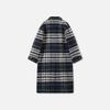 broadcast Women's Elegant Vintage Plaid Wool Blend Mid-Length Coat