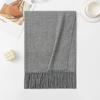 Solid Color Imitation Cashmere Scarf with Tassels - Unisex Winter Shawl