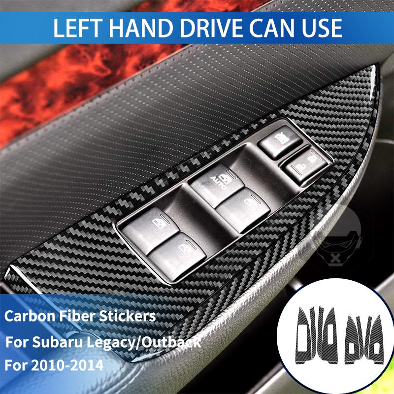 For Subaru Legacy Outback 2010-2014 Carbon Fiber Stickers Central Control Gear Shift Knob Box Panel Car Interior Accessories