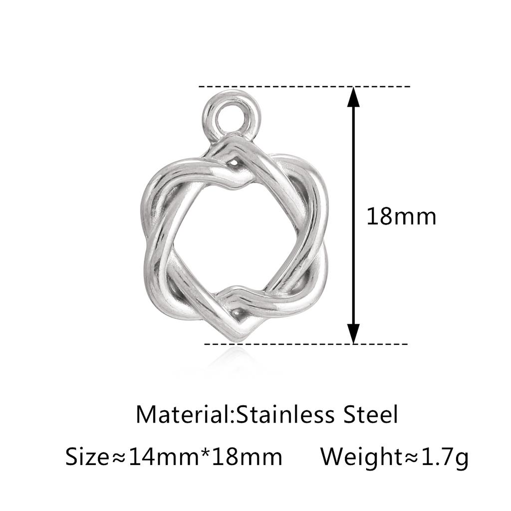 3PCS Cute Tulip Flower/Bow/Four Leaf Clover Charms for Jewelry Making Stainless Steel Star Pendant DIY Bracelet Necklace Earring