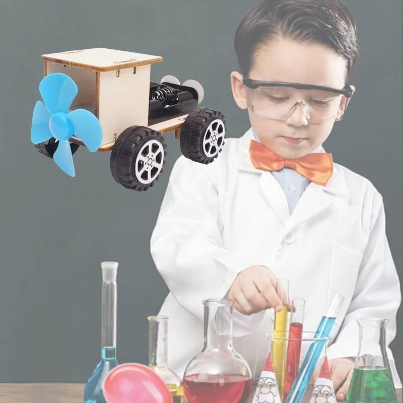 Stem Educational Wind Powered Off-road Vehicle Diy Wooden Model Kit For Children Science Experiment