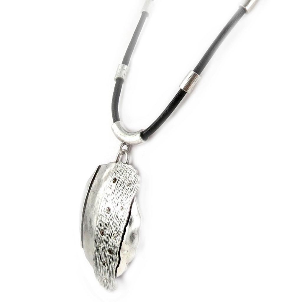 Les Trésors De Lily [D9127] - Silver 'Tribal Beauty' Designer Necklace