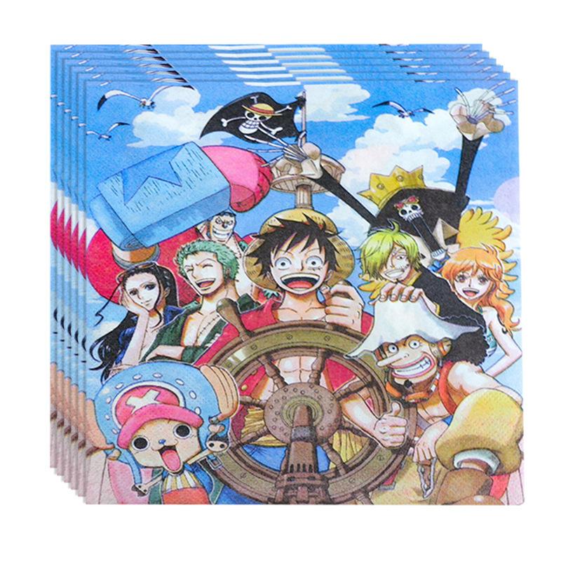 One Piece Theme Children'S Birthday Party Decoration Paper Plate Paper Cup Set Balloon Flag Tableware Arrangement Supplies