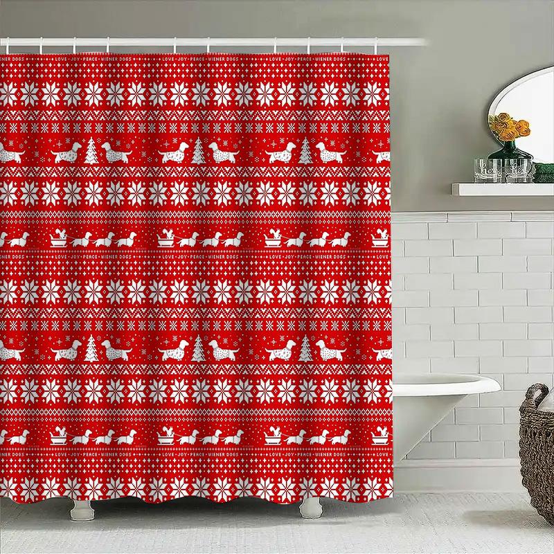 Dachshund Dog Shower Curtain Funny Weiner Dog Pattern Bathroom Decor Cute Puppy Pet Lover Gift Home Decor