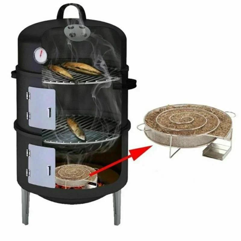Boîte à fumée pour barbecue Générateur de fumée froide Grille en acier inoxydable Outil et accessoires pour barbecue fumoir extérieur