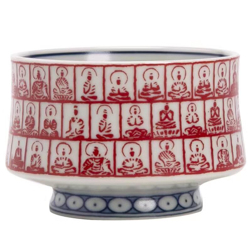 Blue And White Underglaze Red Rubbing Thousand Buddha Master Teacup Household Kung Fu Teacup Single Cup Personal High-End Tea Cup