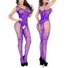 Lingerie sexy con apertura sul cavallo e calze autoreggenti a rete a rete trasparente