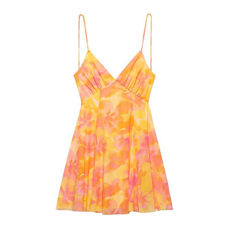 Kaslead New Arrival Women's Clothing Fashion Style Fashion Print Silk Net Short Dress 5039132 115