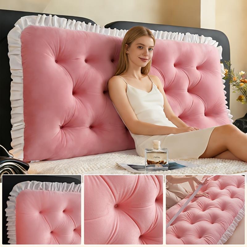Luxurious Bedroom Crystal Velvet Backrest Pillow, Fashionable Lace Design, Soft And Skin-Friendly, Full And Elastic