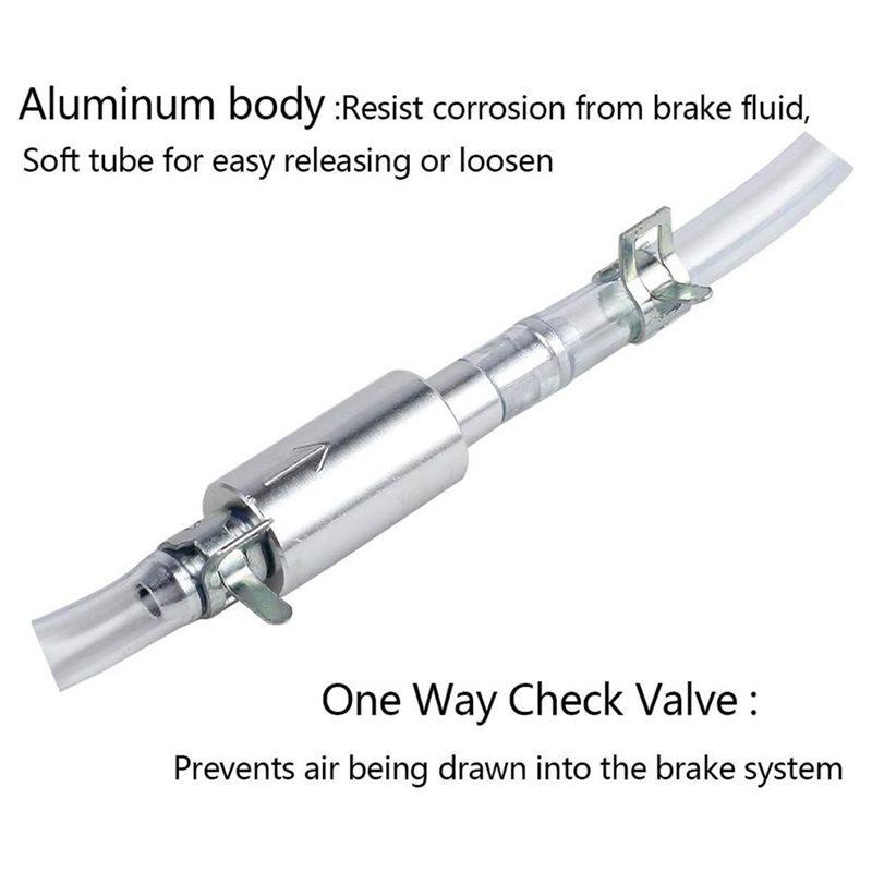 Brake Bleeding Hose With One Way Check Valve, 4 PCS Brake Bleeder Kit Tube For Car Motorcycle Clutch