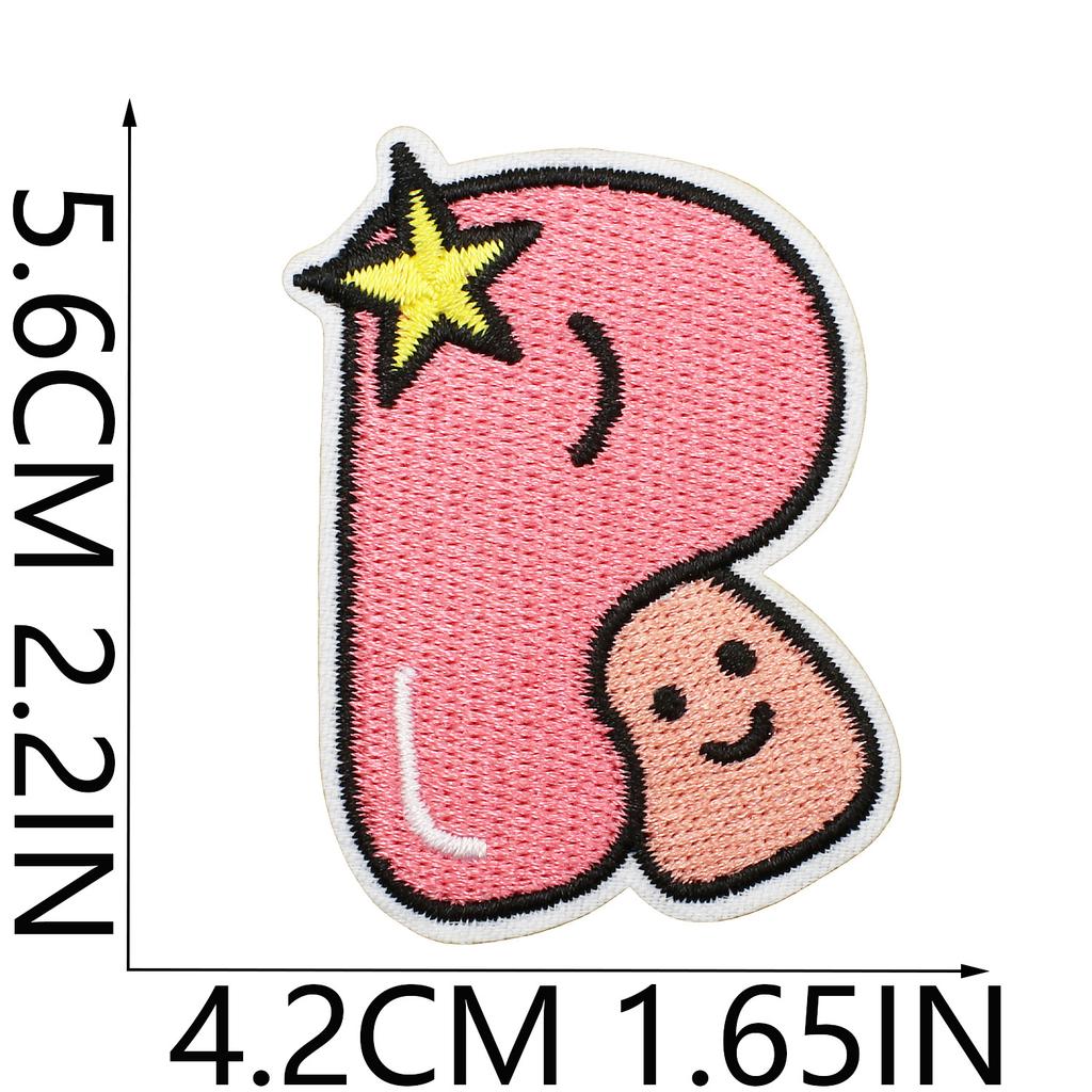 Animated Kitten Embroidery Cloth Sticker, Clothes Bag Decoration, Puppy Letter Computer Embroidery Label, English Letter Patch Sticker