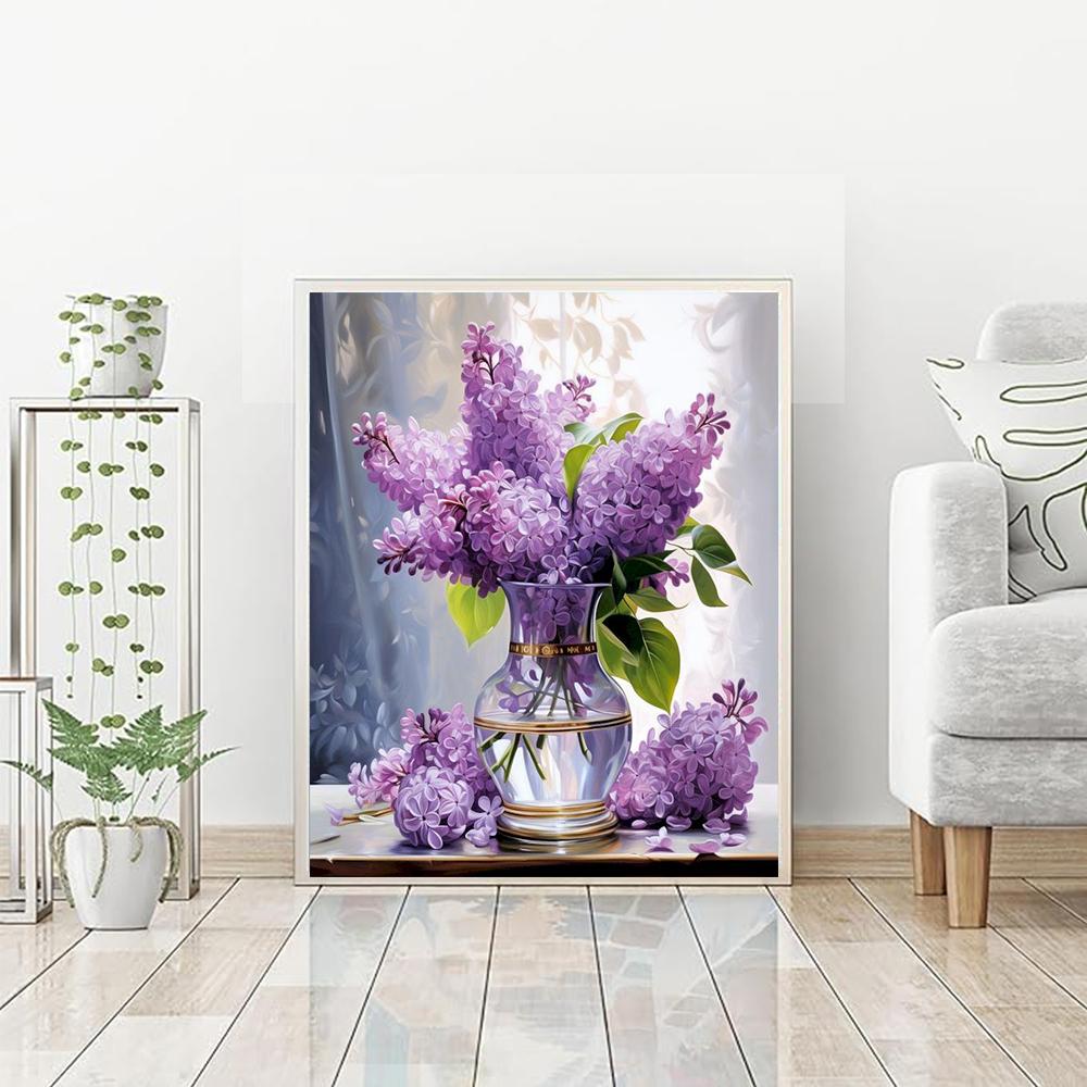 Kwiaty Krajobraz Malowanie Diamentami Wisteria 5D Pełne Wiertło Haft Diamentowy DIY Mozaika Haft Krzyżykowy Art Dekoracja Domu Prezent