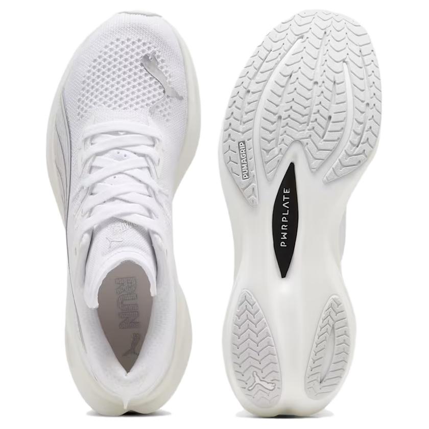 Puma Deviate Nitro 3 White Feather Grey Women Sneakers Silver 309708-10
