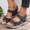 2025 Summer New Foreign Trade Large Size Women's Platform Beach Sandals Velcro Buckle Polyurethane Sole