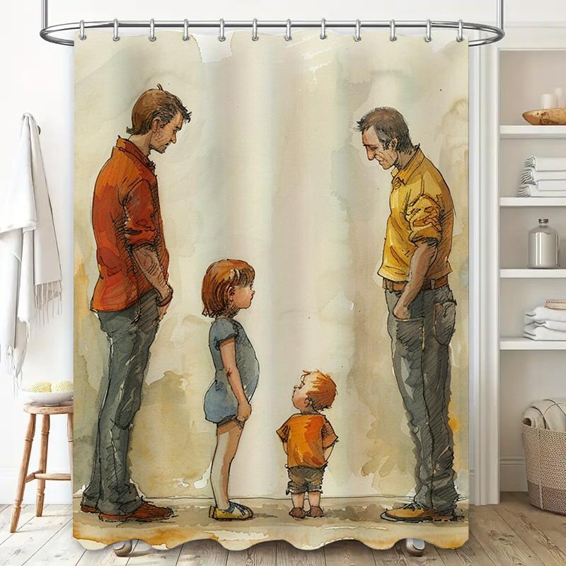 

Family Moments Waterproof Shower Curtain W60H190(CM)-1 Pcs
