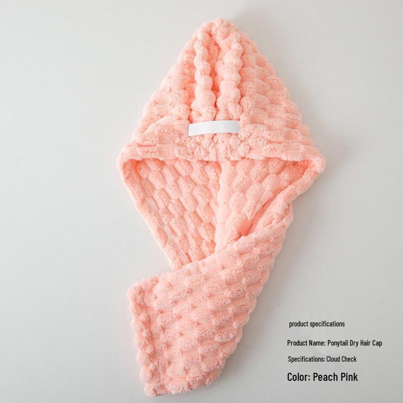 

Trendy Quick-Dry Plush Hair Towel Cap for Women - Soft, Absorbent, Thick Head Wrap Wide Tail 75*28 розовый