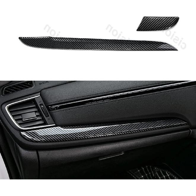 2x Peach Wood Grain / Carbon Fiber ABS Center Console Dashboard Strip Cover Trim Styling For Honda CRV CR-V 2017- RHD & LHD
