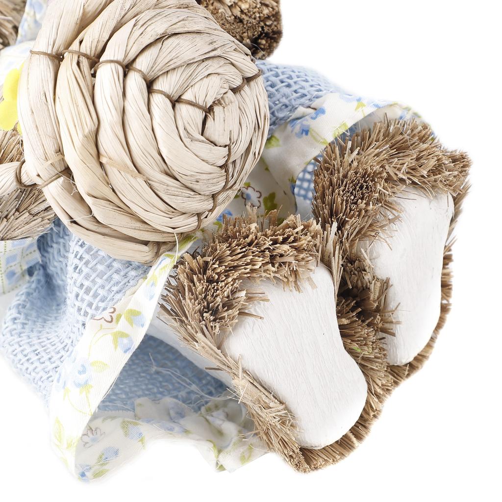 2PCS Easter Rabbit Toy Grass Cute Easter Bunny Doll with Clothes for Home Desktop Decoration Holiday Gift
