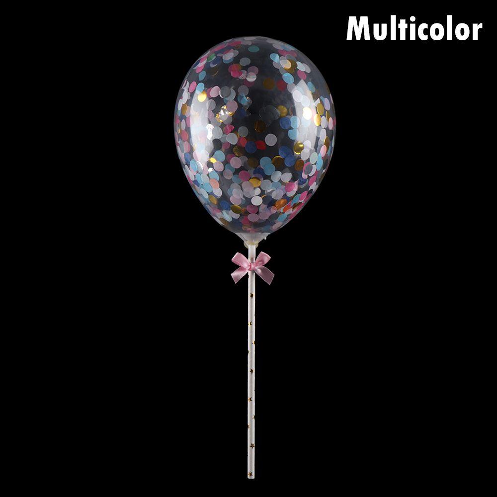 5 inches  Shower Party Supplies Birthday Transparent Balloon Cake Topper Cake Decoration Confetti Balloon