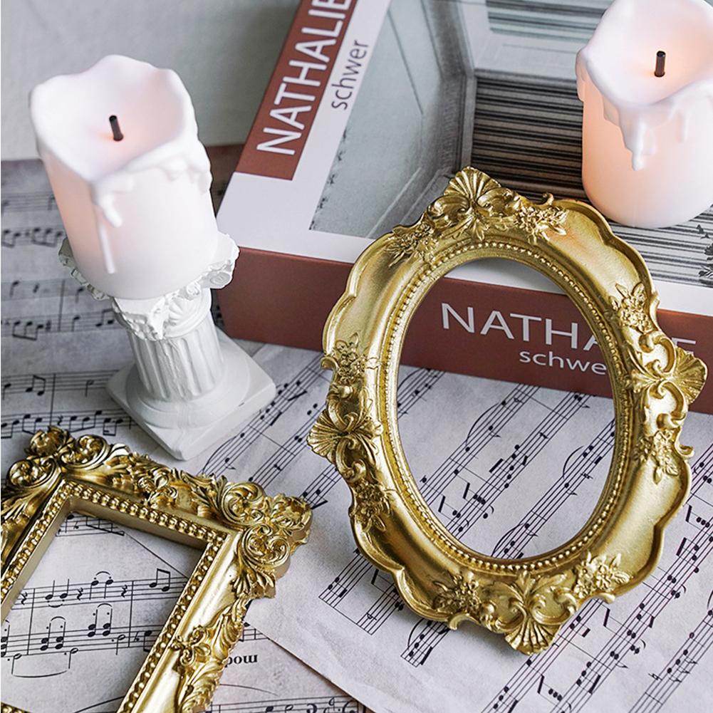 Golden Retro Photo Frame Nail Art Jewelry Decoration Home Decoration Photography Background Shooting Photo Props