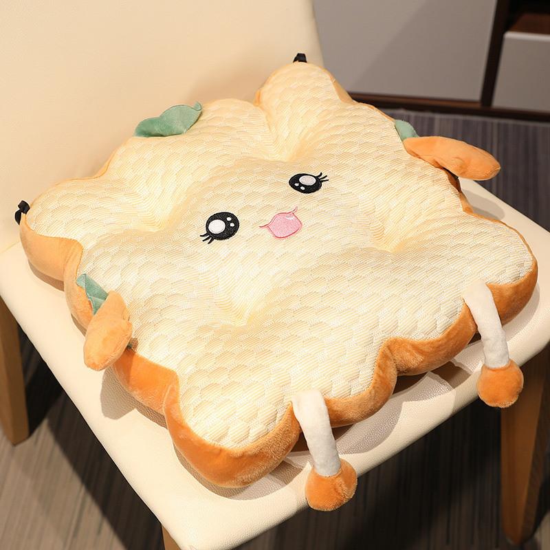 Chair Toast Cartoon Cushion With Soft Plush Material For Decor Home
