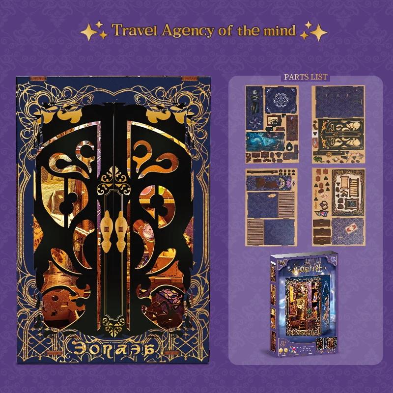 

Magic Academy Wooden Building Blocks Set Model Kit DIY Travel Agency of the mind Puzzle Bookshelf Decor Birthday Christmas gift