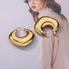 Simple Round Stainless Steel Earrings for Women Gold Color Piercing Hoop Earring Korean Vintage Jewelry Gift for Lover Mother