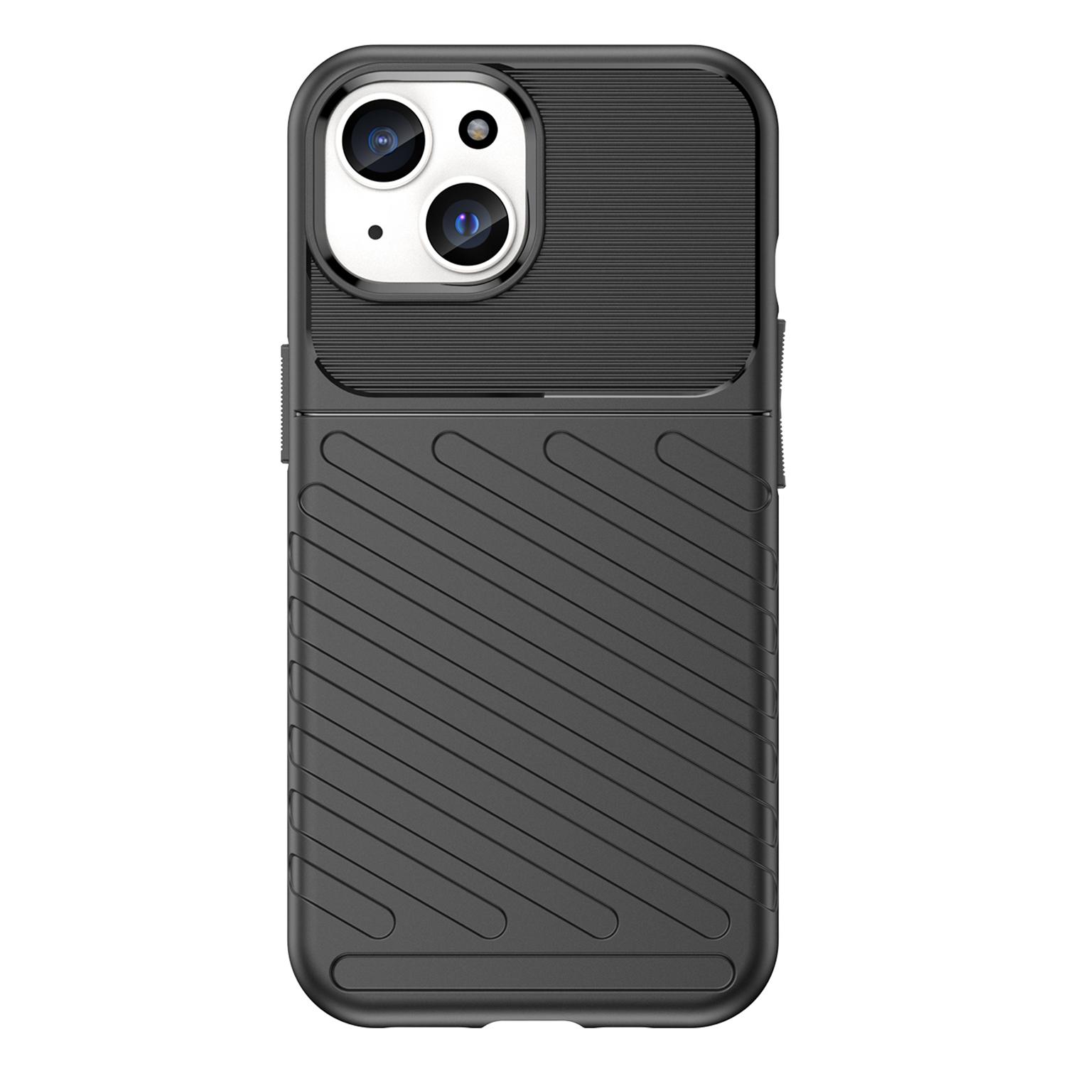 

Thunder Series TPU Phone Case for iPhone 15,Thicken Twill Texture Anti-drop Cover Black